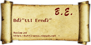 Büttl Ernő névjegykártya